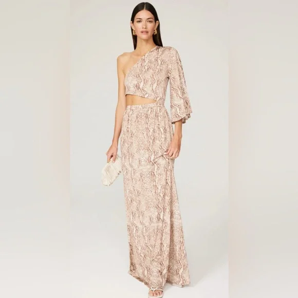 l'agence one shoulder dress L'Agence Christie Sequined One-Shoulder Dress